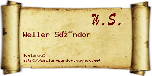 Weiler Sándor névjegykártya