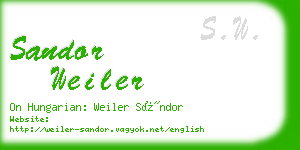 sandor weiler business card